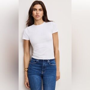 Good American Super Stretch Baby Tee White